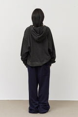 Peter Pigment Striped Zip Hoodie