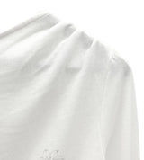 Ink Painting Flower One-Shoulder Off-Tee