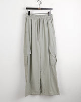 Horsher rustling nylon pintuck two-way cargo pants