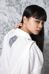 low-edge short-sleeved shirt (WHITE)