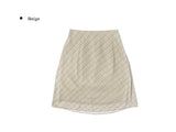 Conse Chiffon Check Midi Skirt