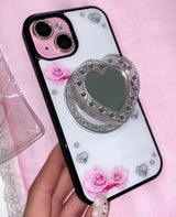 Hime rose phone case (black glass) - standard(non-magsafe)