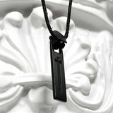 Leather logo zipper pendant necklace