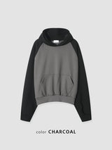 No.1485 ラグランクロップフードTシャツ (3color)