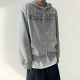 Legacy lettering overfit two-way hood zip-up