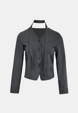 Modern V-neck Muffler Jacket