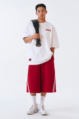 Solid Bermuda Shorts Deep Red