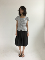 pleated button blouse (2color)