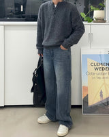 Levon Basic Henley Neck Knit