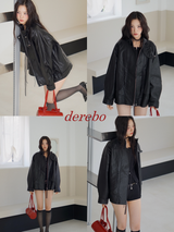 Free Shine Loose Fit Leather Rider Jacket