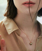[925 silver] Un.silver.165 / full heart necklace (12mm)(ゴールド)