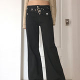 [belt set] Shirty Low Rise incision pocket wide bootcut cotton pants