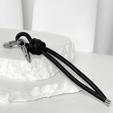 ss-Volume leather rope keyRing_black