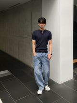 ティブ マッスルフィットヘンリーネック半袖Tシャツ 5C