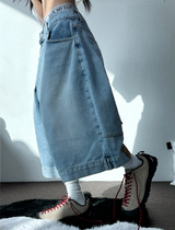 UP SIDE DOWN BACK PATCH CARGO BALLOON DENIM BERMUDA 🩵🖤2COLOR