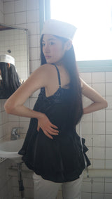 Sequin Satin Dress - Black