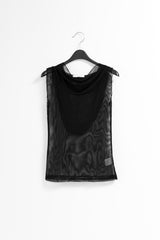see-through hood sleeveless top(3colors)