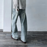 Belted Washed Wide Jeans