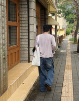 No.1400 lettering wide denim PT