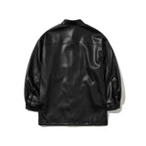 HALF-TURTLENECK LEATHER JACKET
