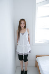 frill strap button sleeveless top(3colors)