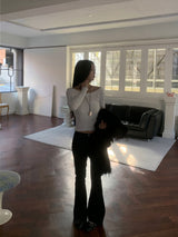 Luna Skin Off-Shoulder Cable Slim-Fit Knit