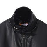 Black leather shirring padding