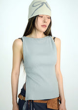 side slit boat sleeveless(3color)