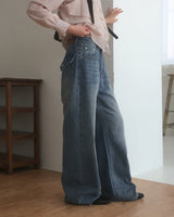 Vico back pocket wide denim pants
