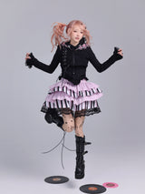 EVIL TOOTH striped symphony note element old-fashioned Luo sense puffy skirt