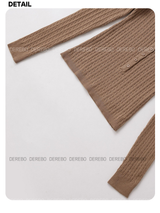 wool button twist embroidered long-sleeved knitwear