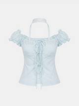 Elin Dot Frill Corset Blouse