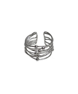 Silver Ball Orbit Layered Bold Ring