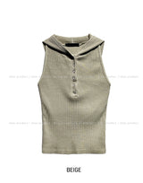 Julie Pig Ribbed Snap Hood Sleeveless