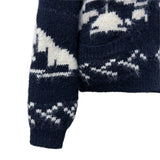 Winter Village House Pattern Knit Zip-Up Cardigan (2 colors)
