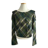 Leaf Trail Check Scarf Long Sleeve T-shirt