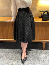26SS★ Sotime Tassel Jacquard Flared Skirt