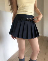 ノキストライププリーツミニスカート