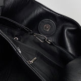 [ビッグバッグ/ノックストレージ🖤] リオブラックレザーショルダーバッグボブサンバッグスチューデントバッグラップトップオフィスワーカーバッグ 1 color