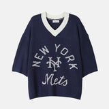 プレディ NY Vネック半袖ニット (2color)