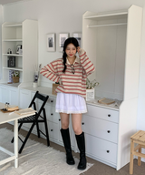 Bintz Stripe Collar Knitw