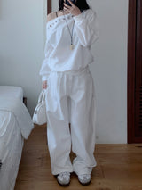 Luri Back Heart Pocket Carpenter Wide Pants 