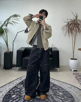 Deon Dyeing High Neck Crop Jacket