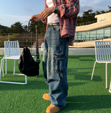 セントパラシュートカーゴワイドデニムパンツ