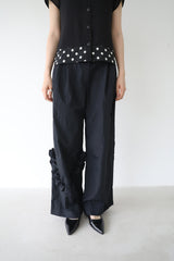 NYLON RUFFLE PANTS (BLACK)