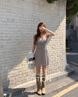 [MADE] Rnin check mini dress