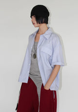 STRIPE CROP HALF SHIRT