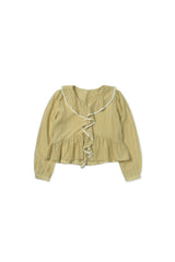 Open sheer blouse_mustard