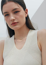 [925 silver] Un.silver.160 / flat soir necklace