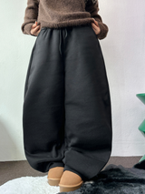FLEECE-PICKABLE ❤‍🔥M-XL❤BASIC WIDE LONG PANTS UNISEX🖤🩶2COLOR